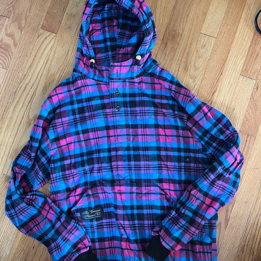 Plaid Pink and Blue Women's Hoodie
